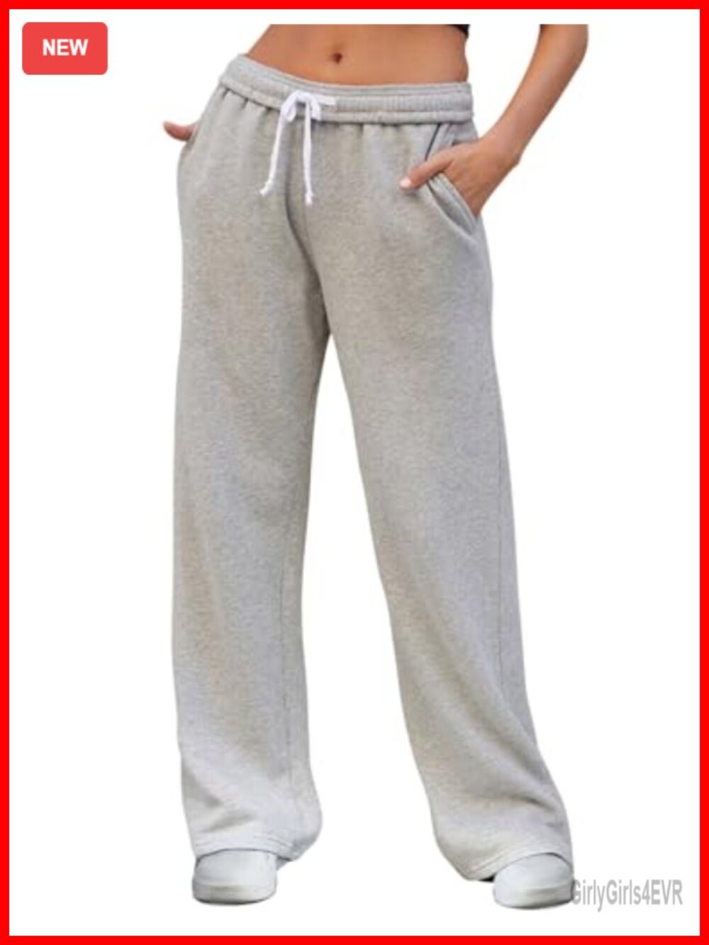Wide Leg Sweatpants High Waisted Baggy Drawstring Straight Leg